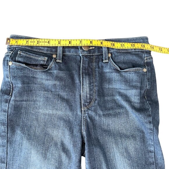 Paige Hoxton Ankle Jeans Womens Size 27 Stretch Mid Rise Denim Dark Wash Blue - Picture 10 of 12